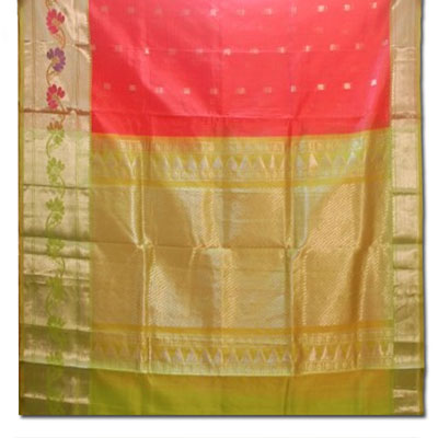 "Pure Venkatagiri Seiko Saree - Kalaneta pink color HSNM-59 - Click here to View more details about this Product